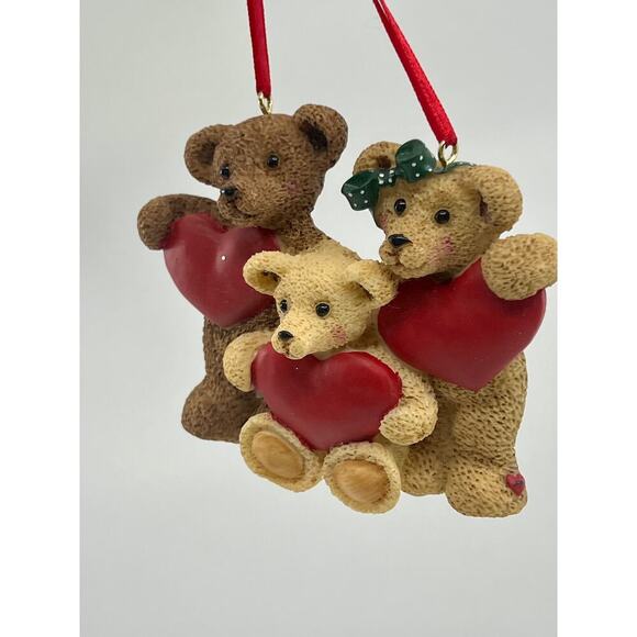 VTG Kurt S. Adler Inc “Holly Berries” Teddy Bears & Hearts Christmas Ornament - Picture 3 of 3